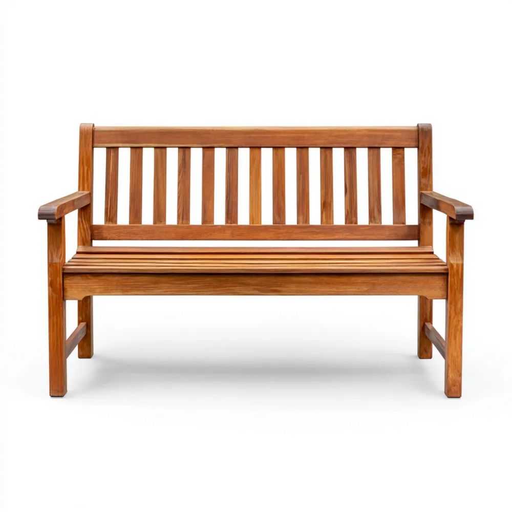Banc de jardin en teck - 120x60x90 cm - Bois Naturel
