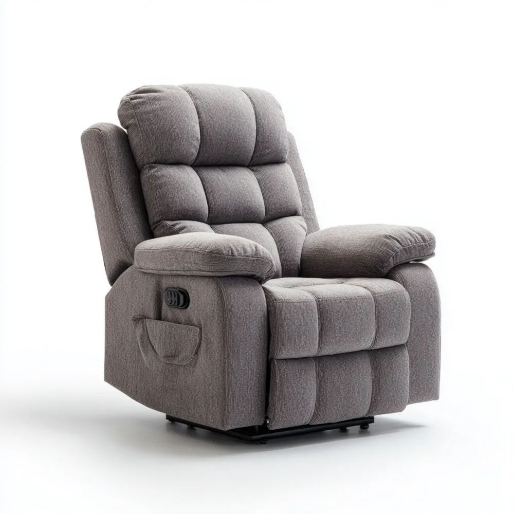Fauteuil Relax Réclinable Tissu Gris 95x85x105 cm Confort Moderne