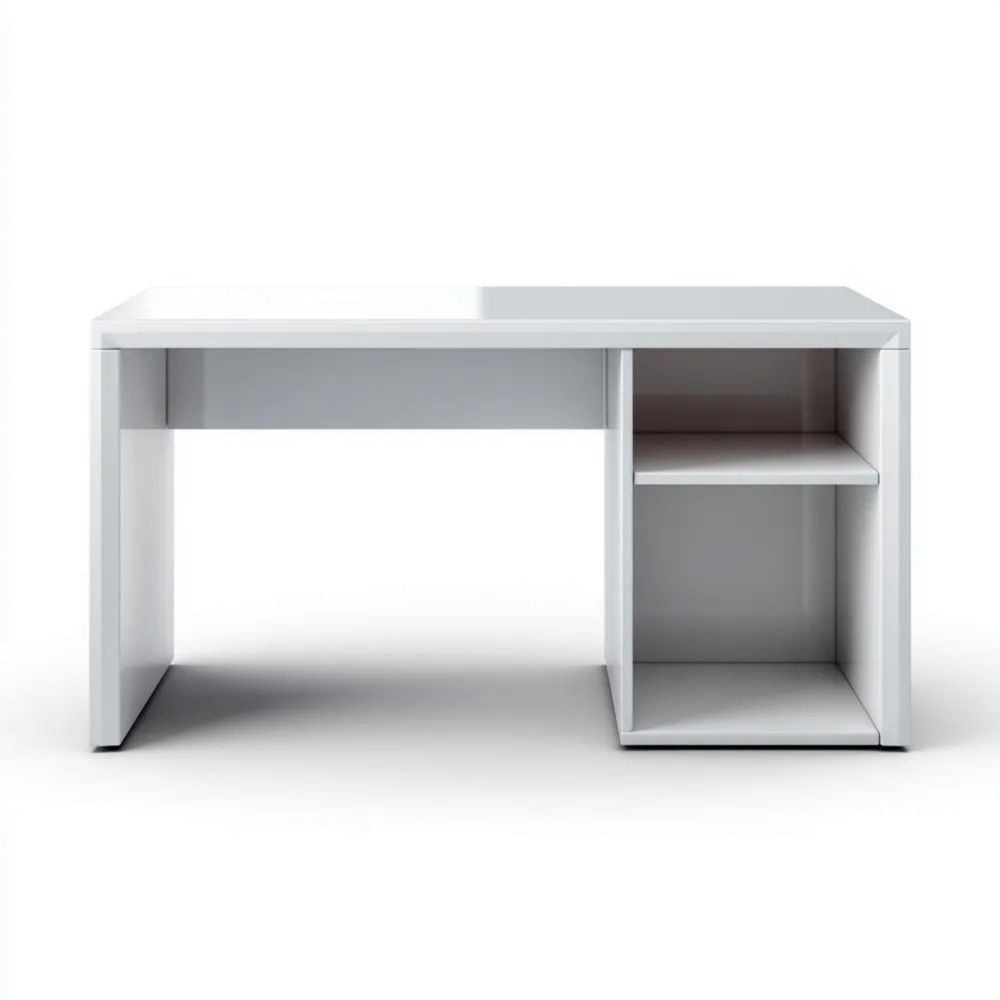 Bureau Moderne 120x60x75 cm – Blanc – Avec étagères intégrées
