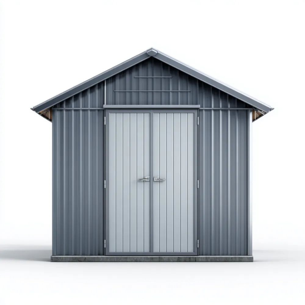 Abri de jardin en métal 300x240x210 cm - Gris - Design fonctionnel