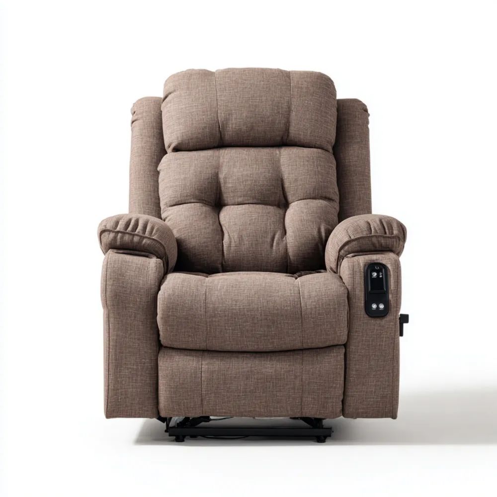 Fauteuil de relaxation électrique 80x90x100 cm en tissu Marron