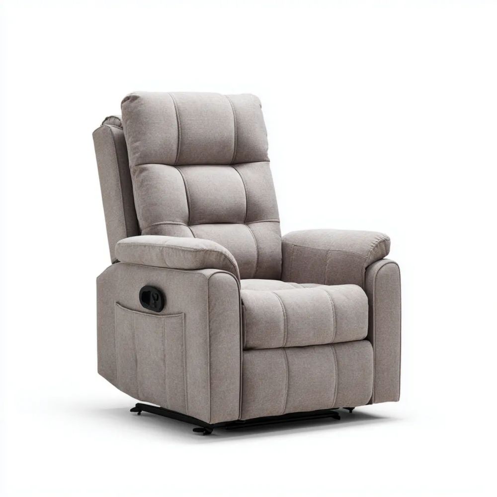 Fauteuil inclinable 105x90x85 cm en Tissu - Gris Clair - Confort Ergonomique