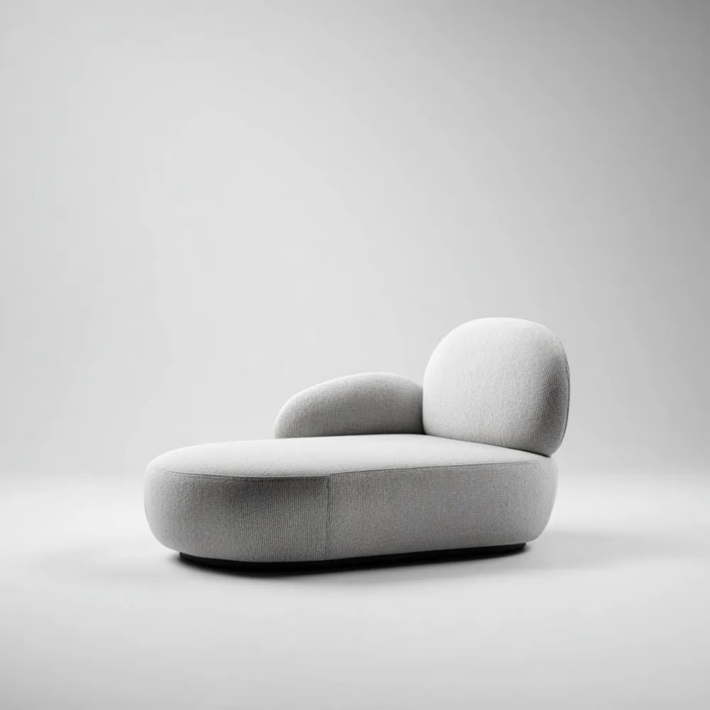 Chaise de détente en tissu 150x80x75 cm - Gris - Design élégant