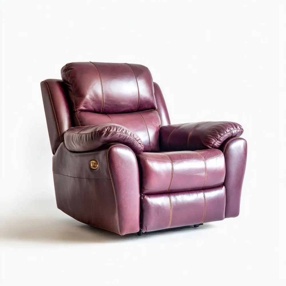Fauteuil inclinable cuir 105x95x100 cm - Bordeaux - Design ergonomique