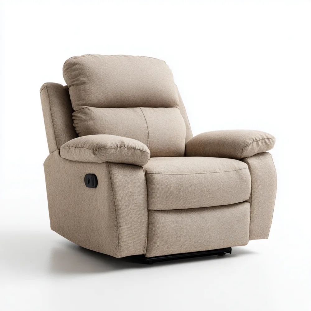 Fauteuil inclinable 85x90x100 cm Tissu Beige Moderne
