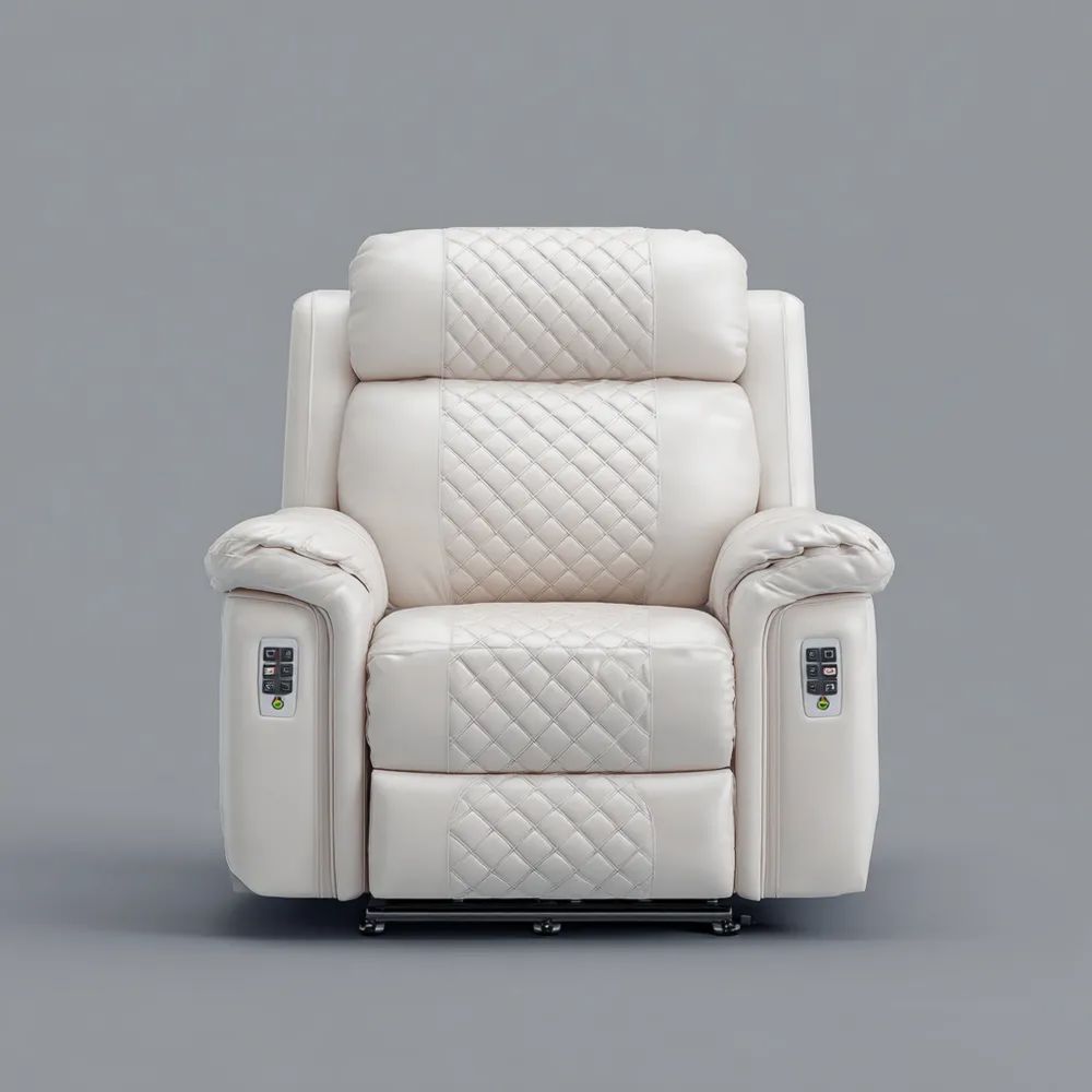 Fauteuil de relaxation cuir Blanc électrique - Design moderne 85x90x105 cm