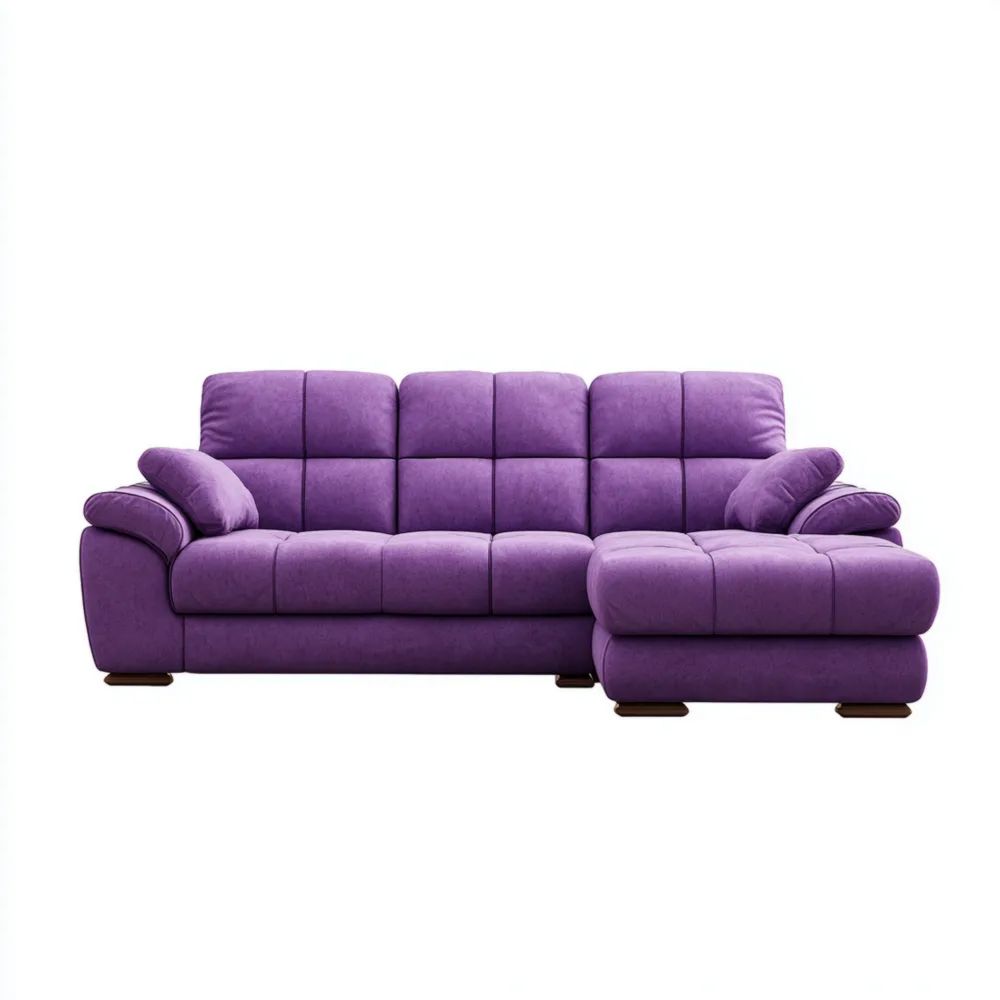 Divano angolare in tessuto 250x160x90 cm – Viola – Design Moderno