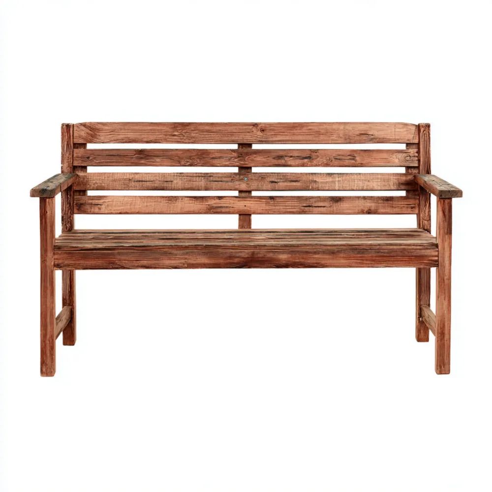 Panca da giardino in legno 120x60x85 cm - Naturale - Design classico-Relaxlano