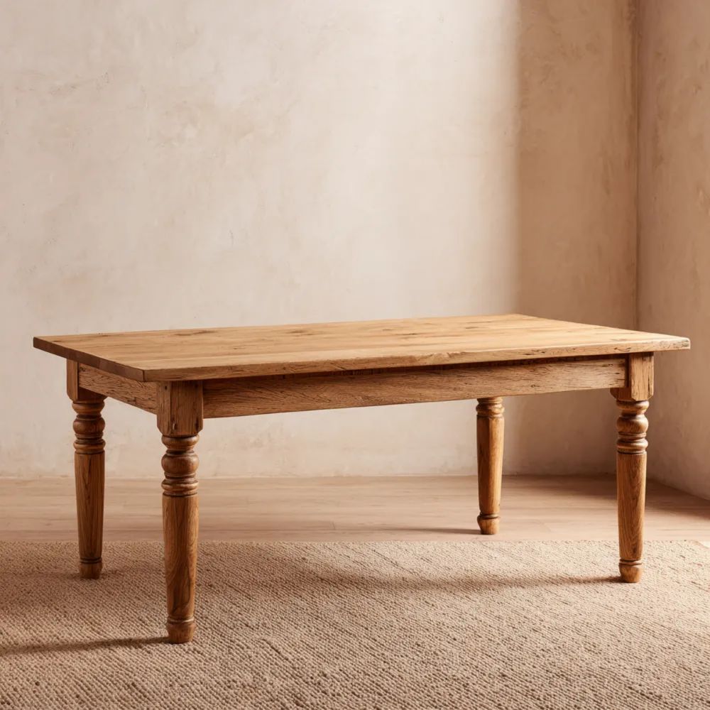 Tavolo da pranzo Legno Massiccio 180x90x75 cm - Naturale - Classico-Relaxlano