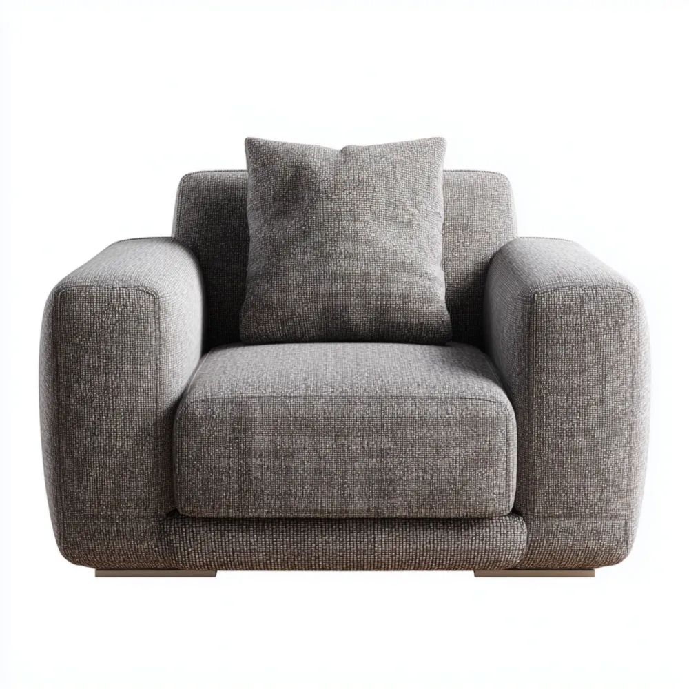 Poltrona 90x85x70 cm - Tessuto Grigio - Design Moderno