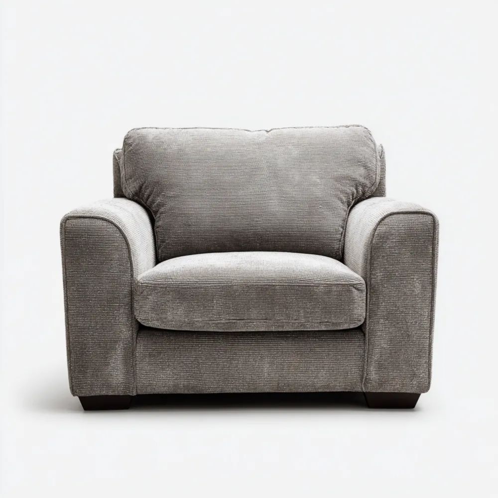 Poltrona Velluto 90x80x75 cm - Grigio - Design Contemporaneo