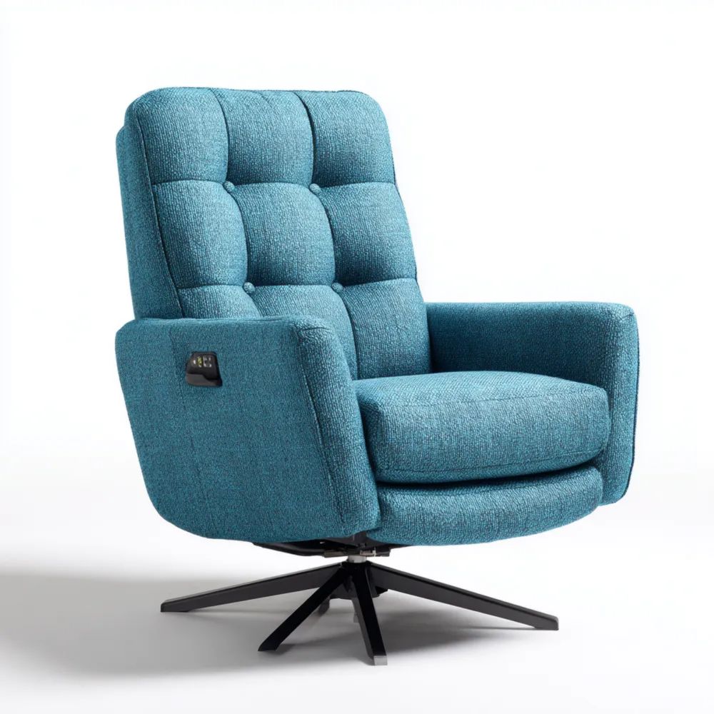 Poltrona girevole in tessuto 80x85x100 cm – Blu – Design moderno