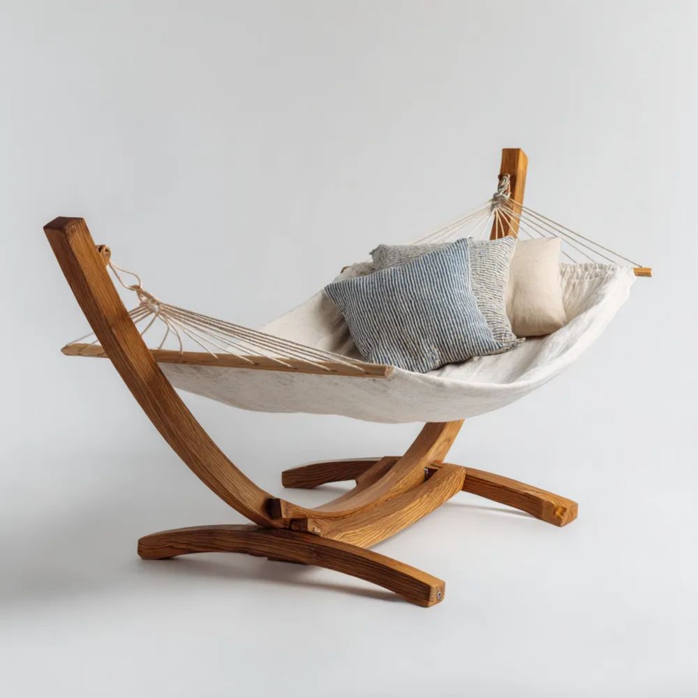 Amaca da Giardino in Legno - 200x100x100 cm - Beige