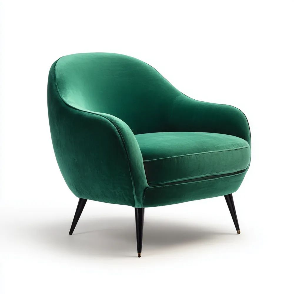 Poltrona in velluto 80x85x78 cm – Verde – Design moderno