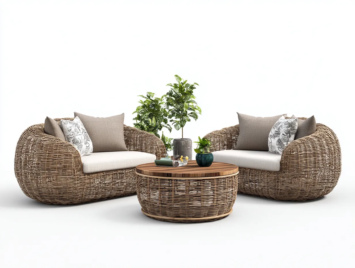 Divani da esterno-rattan sintetico-legno-170x76x78 cm-marrone-beige-design naturale-Nookmyhub