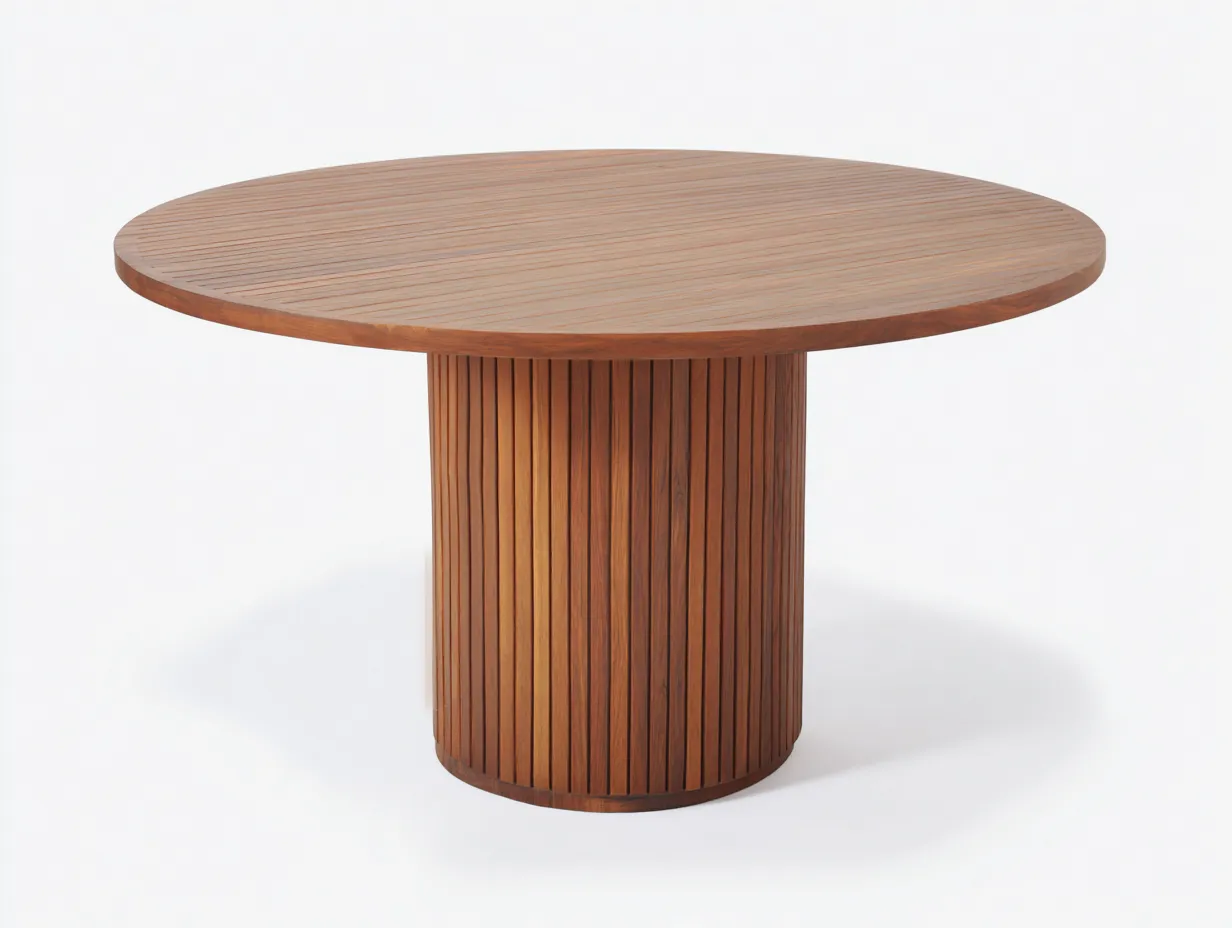 Tavolo da giardino - legno massello - 140x140x76 cm - naturale scuro - stile moderno-Nookmyhub