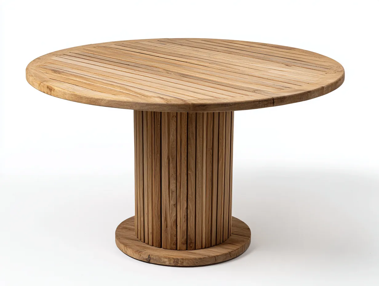 Tavolo da giardino - legno massello - 135x135x75 cm - naturale - stile moderno-Nookmyhub