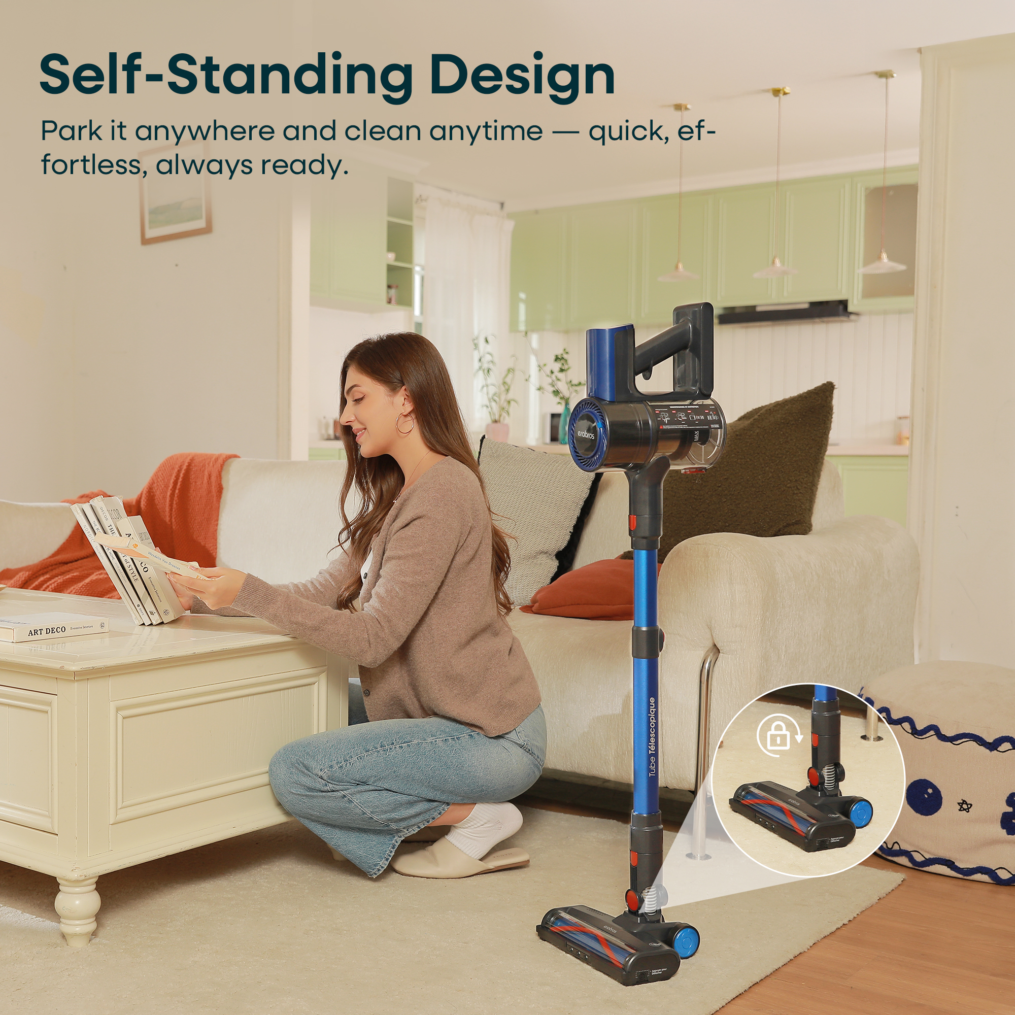 Erabros EV2 450W 55kpa Cordless Vacuum Cleaner High Suction Power Handheld 