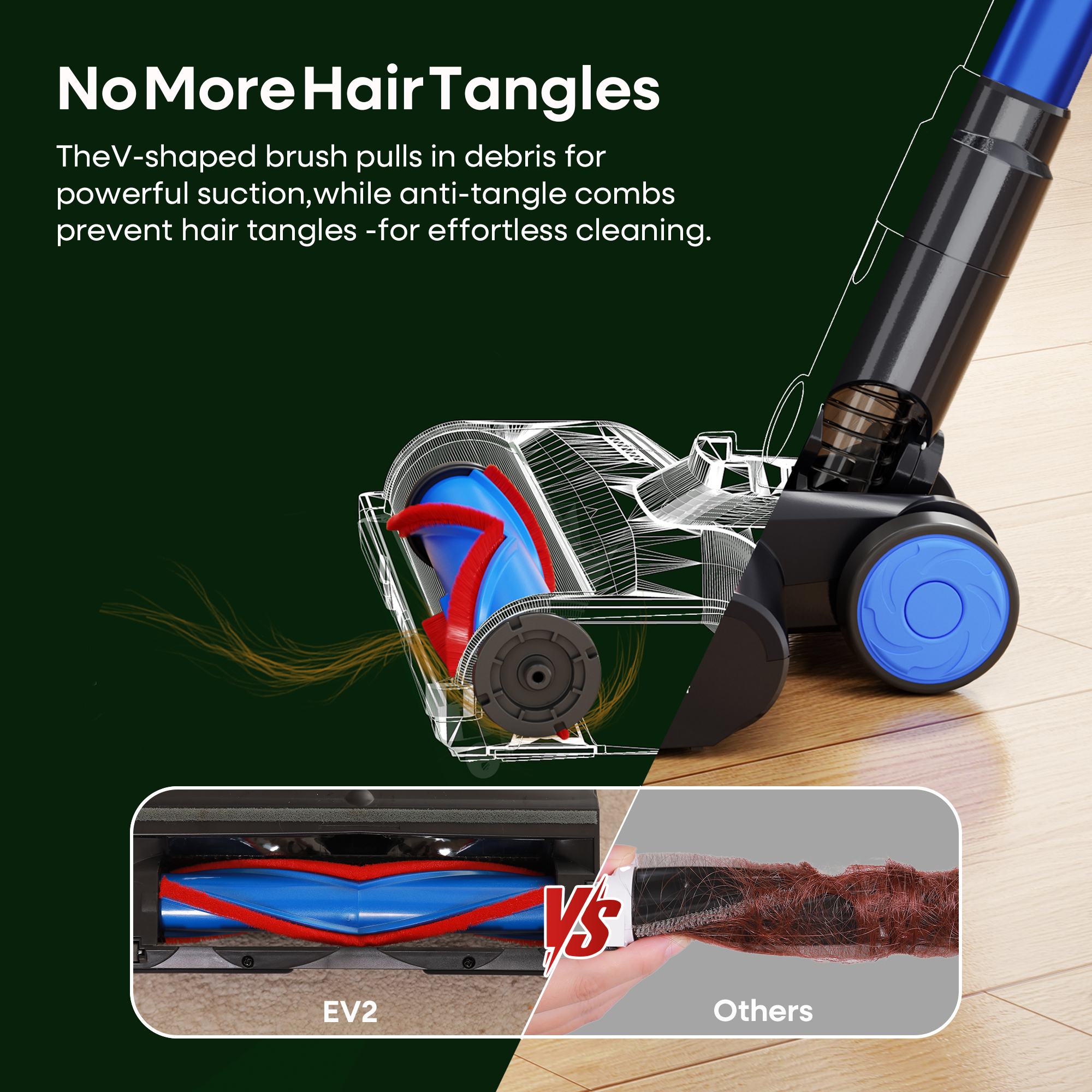 Erabros EV2 450W 55kpa Cordless Vacuum Cleaner High Suction Power Handheld 