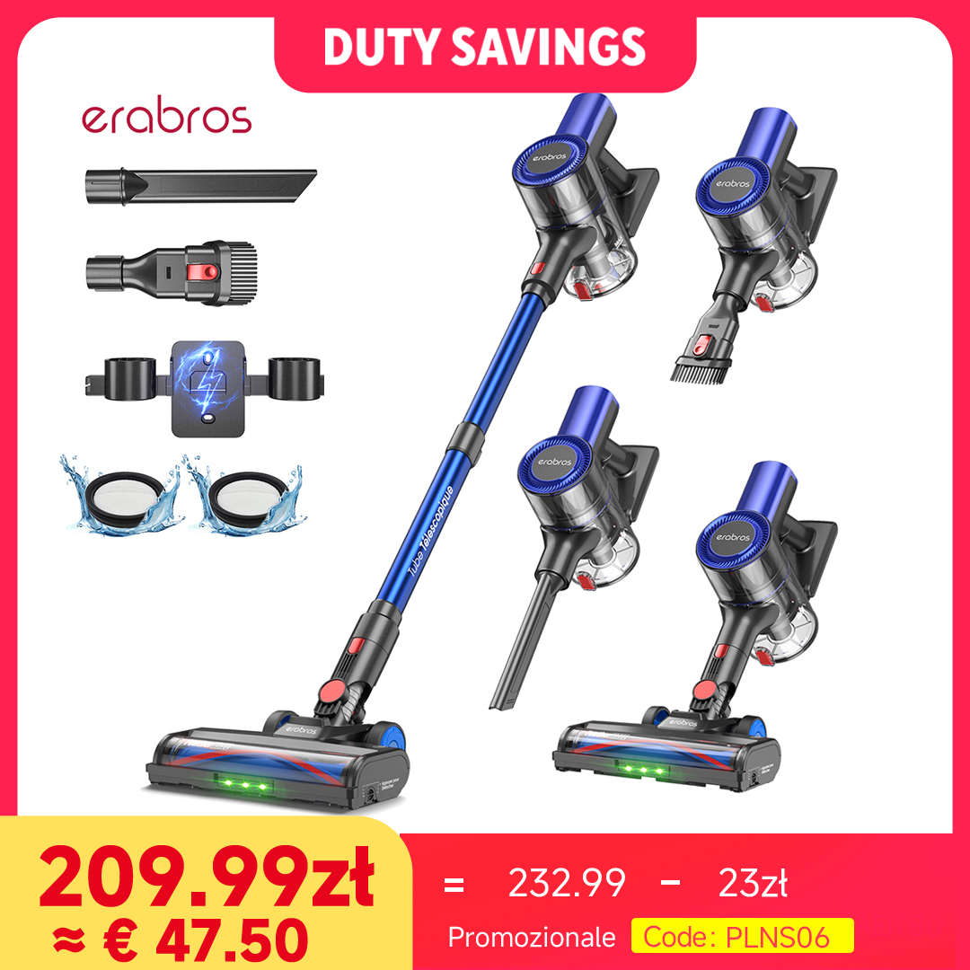 Erabros EV2 450W 55kpa Cordless Vacuum Cleaner High Suction Power Handheld 