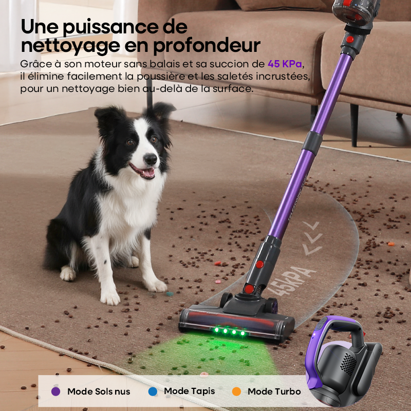 Erabros EV3 Cordless Vacuum Cleaner 450w 60Kpa Suction Power 60mins Cordless Vacuum