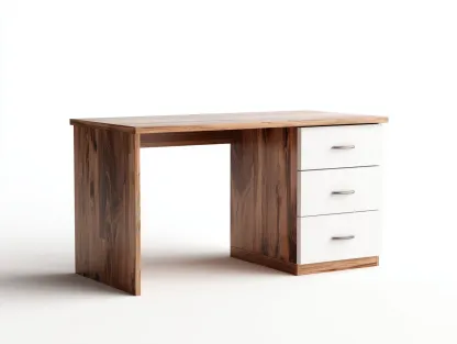 Mesa de oficina de madera 120x60x75 cm - Blanco-Marrón - Diseño funcional-Roommybay