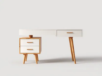 Mesa de oficina de interior 140x60x75 cm - madera y acabado blanco - diseño moderno-Roommybay