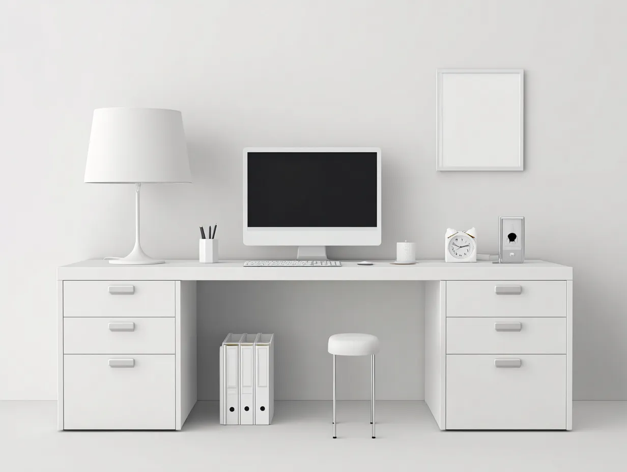 Mesa de oficina con cajones 160x60x75 cm - blanco - diseño moderno para despacho-Roommybay