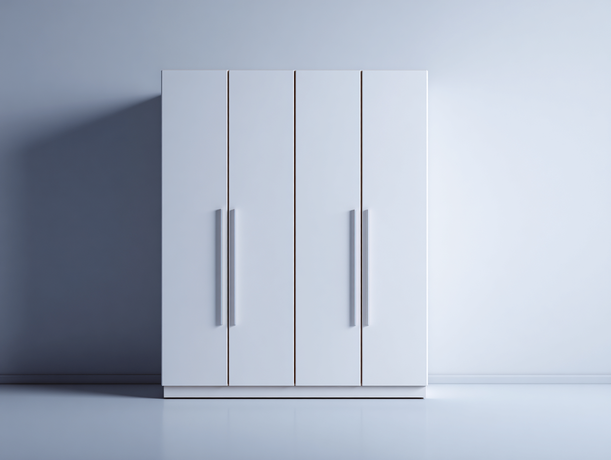 Armario de interior 180x55x200 cm - madera lacada blanca - diseño moderno-Roommybay