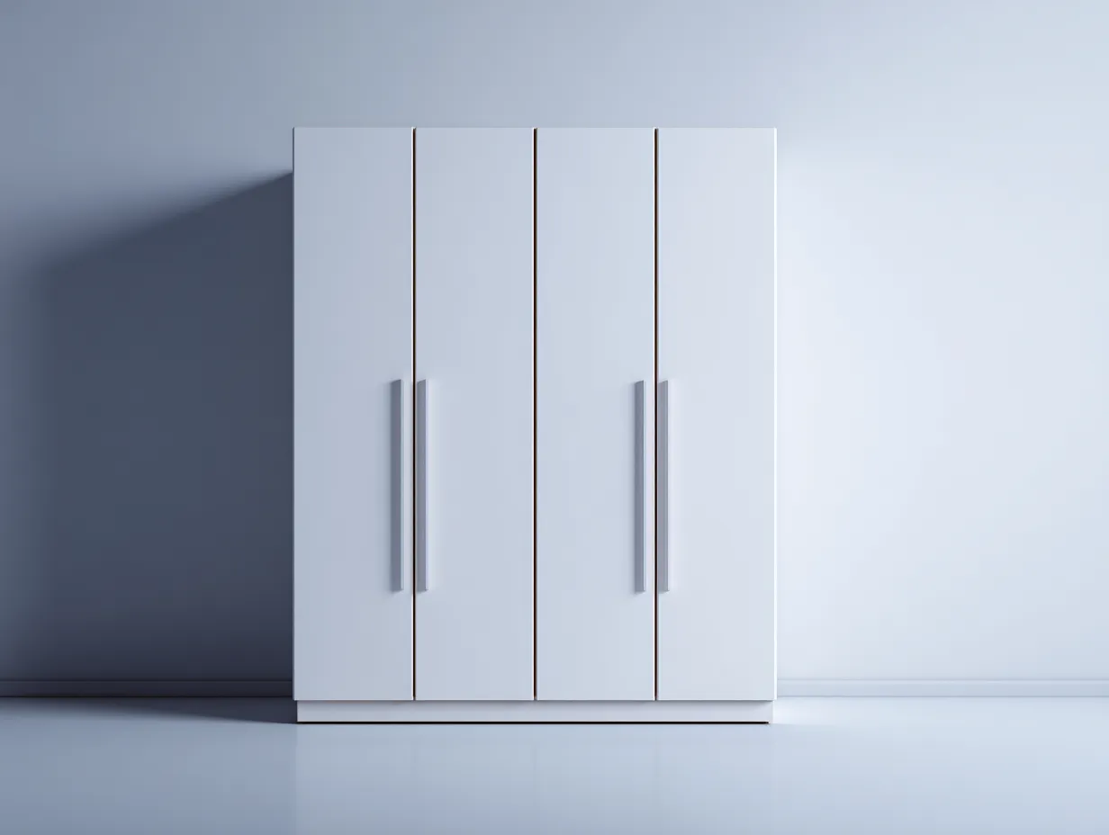 Armario de interior 180x55x200 cm - madera lacada blanca - diseño moderno-Roommybay