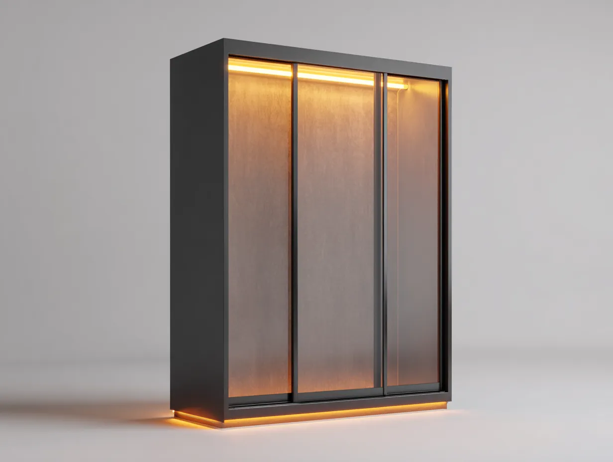 Armario con puertas correderas 180x60x200 cm - negro - diseño moderno para dormitorio-Roommybay