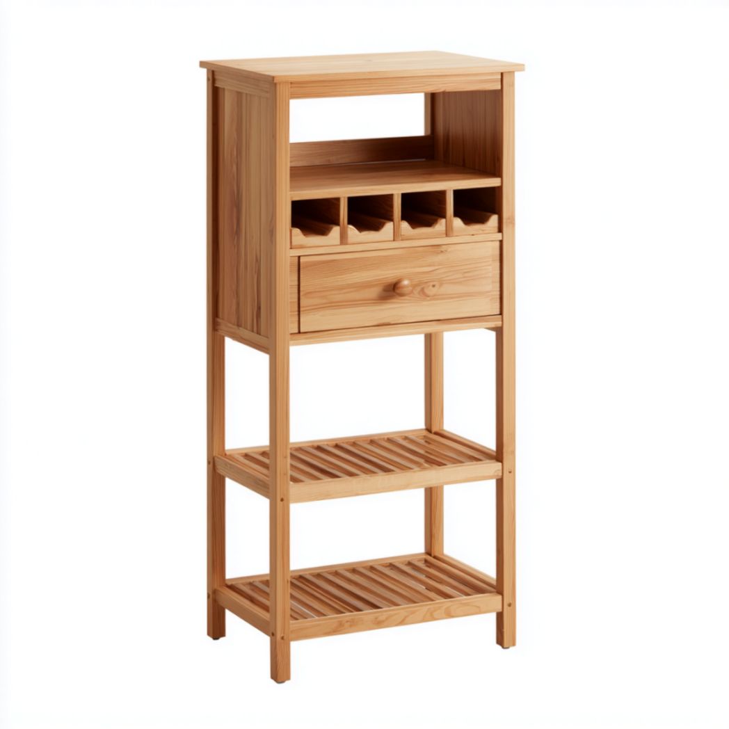 Meuble de rangement sur pied en bois avec tiroir et étagères ouvertes-Luonto Furniture