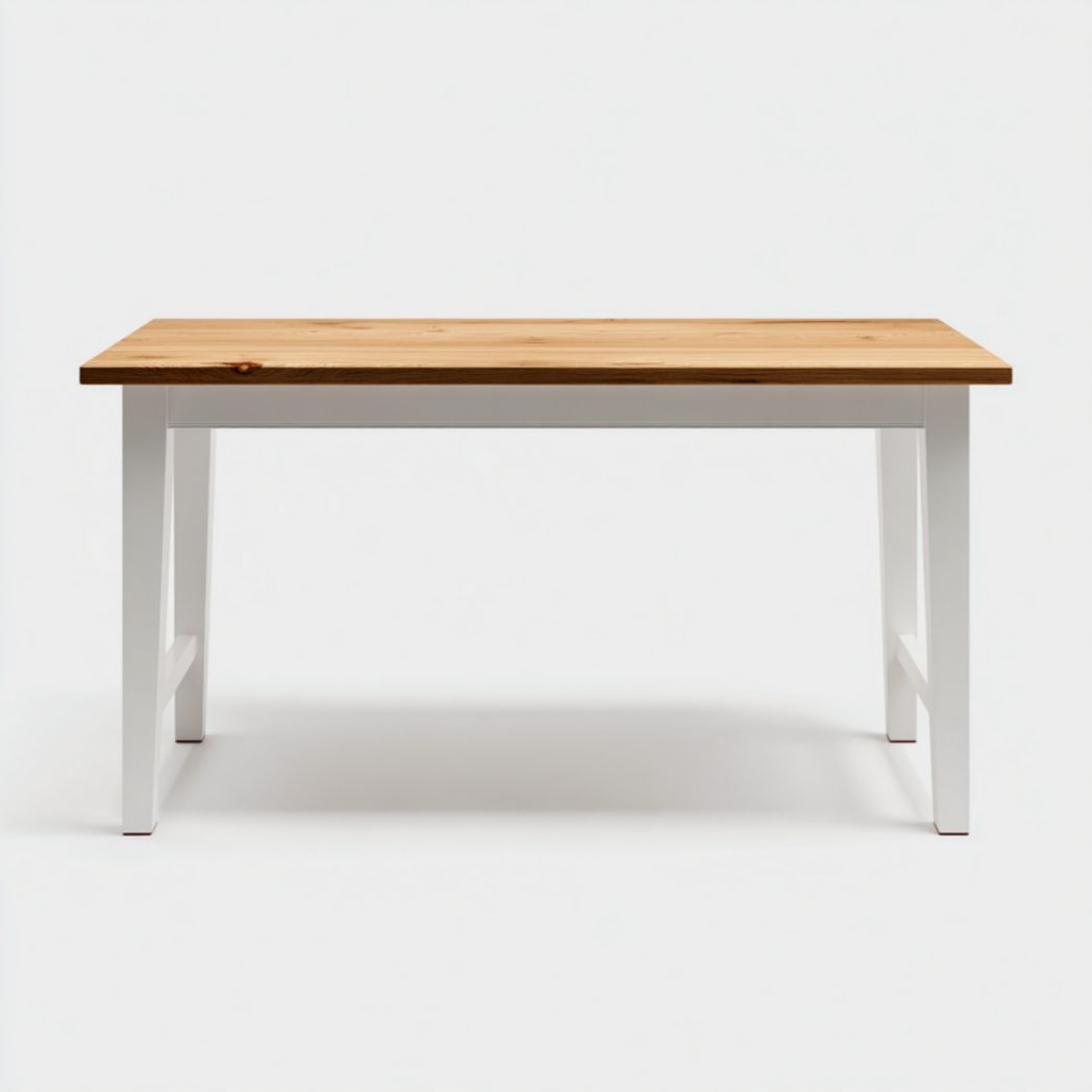 Table rectangulaire avec plateau en bois massif et piètement en bois peint-Tov Furniture