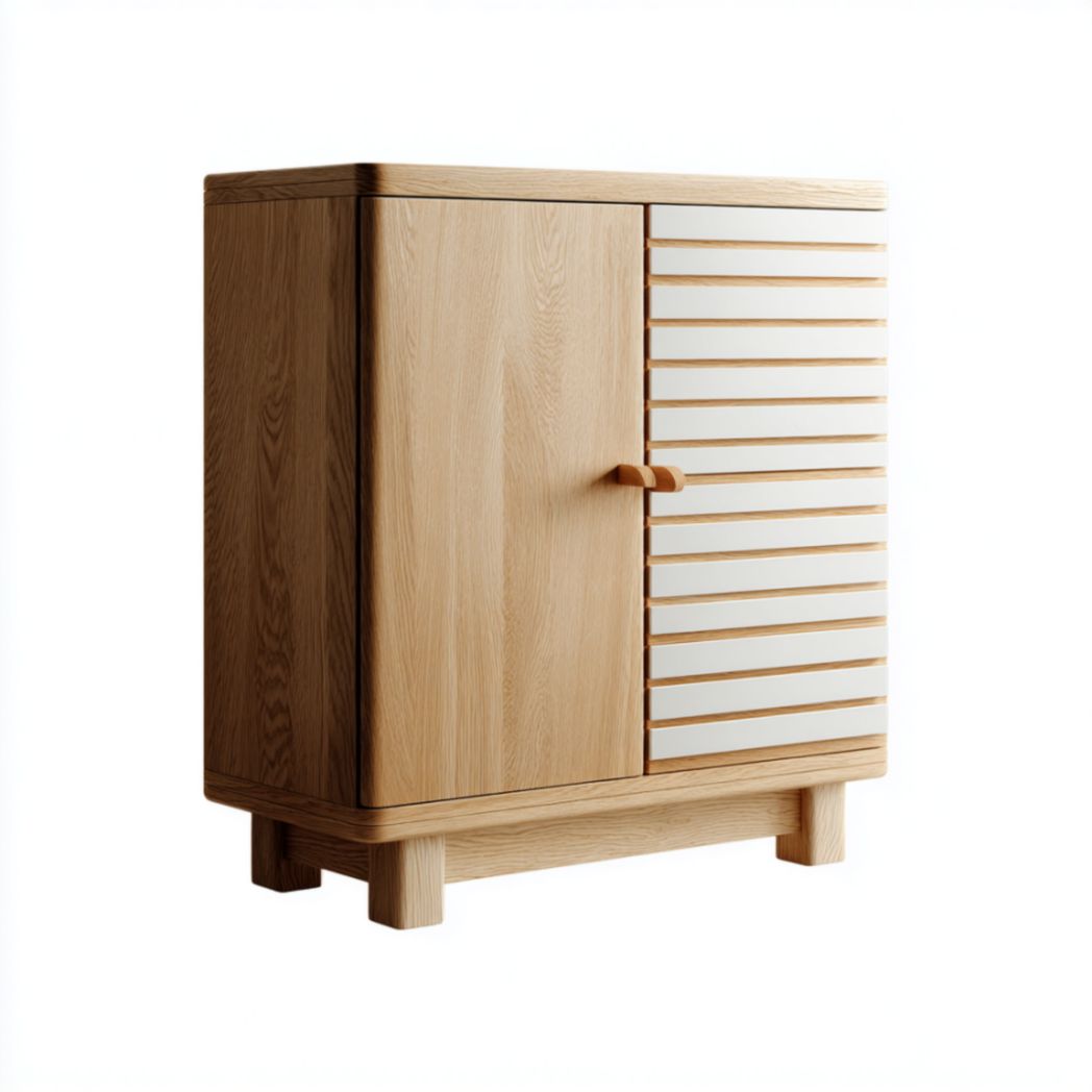 Meuble de rangement avec panneaux rayés et structure en bois-Tov Furniture