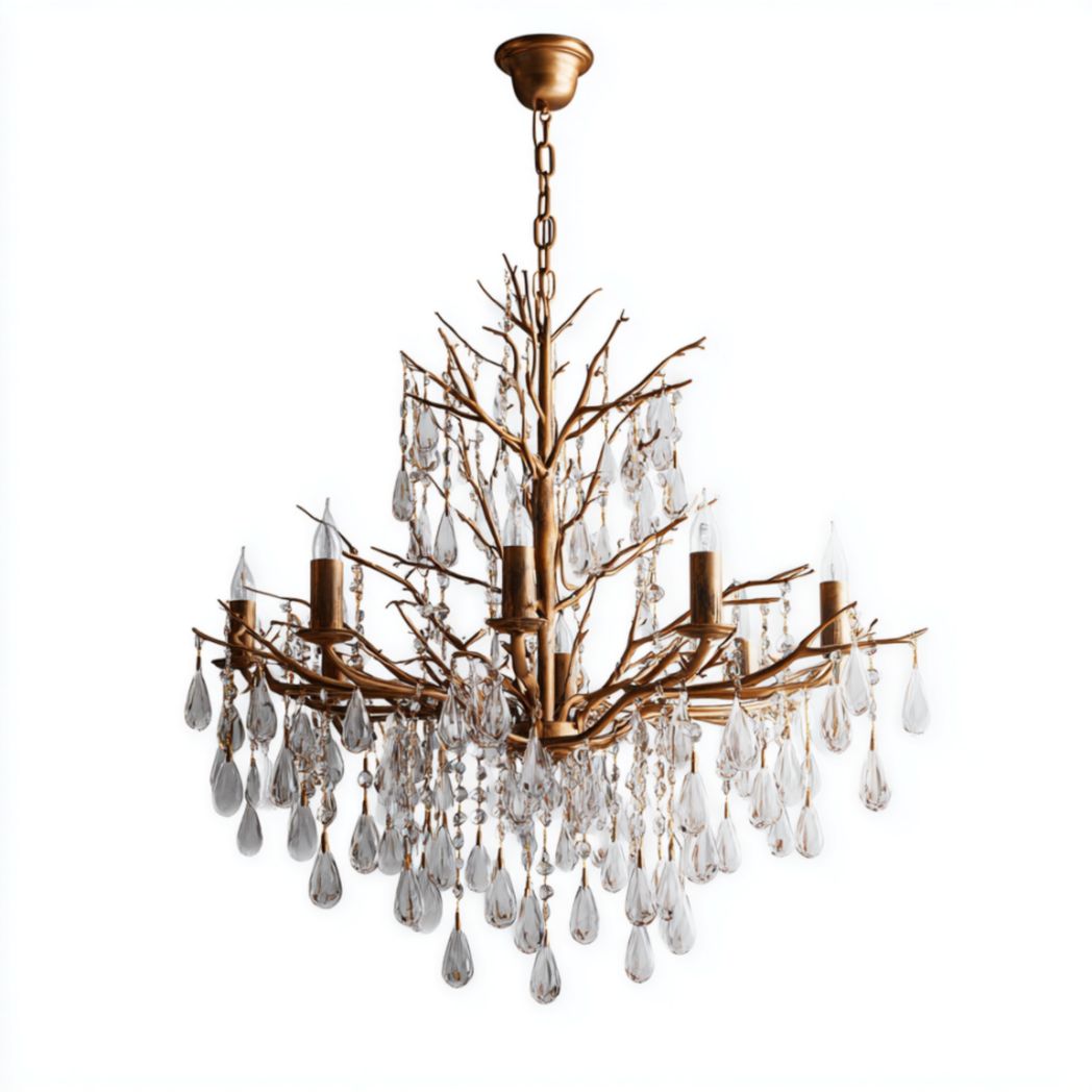 Suspension à branches décoratives en verre et laiton-Vanesa Furniture