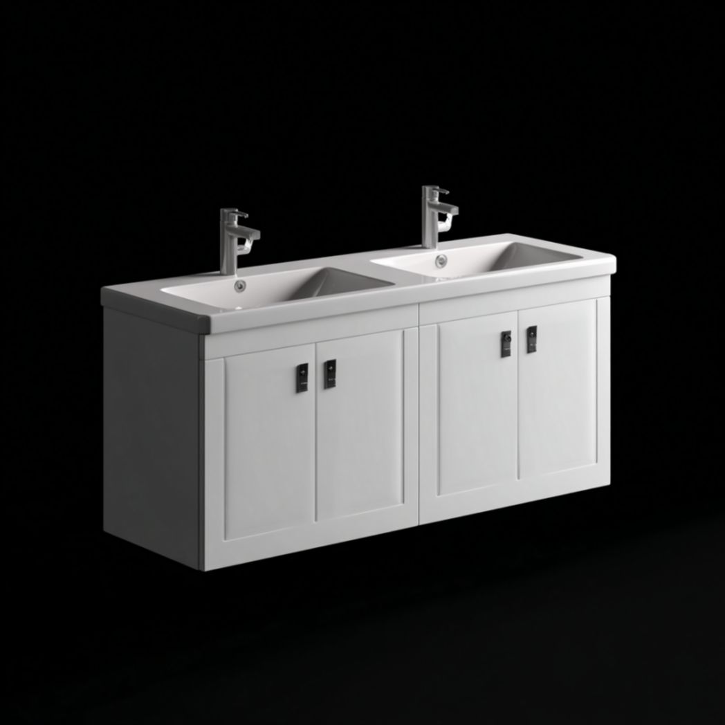 Meuble double vasque blanc 120 cm-Vanesa Furniture