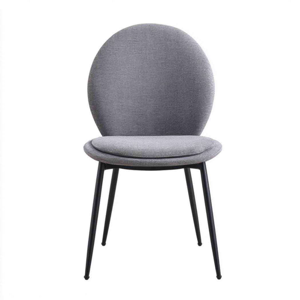 Chaise en tissu polyester gris avec pieds en acier noir-Medallion Furniture