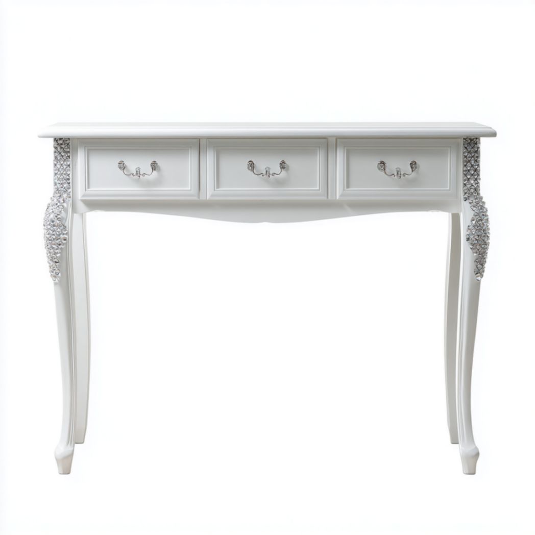 Console avec trois tiroirs en bois peint-Medallion Furniture