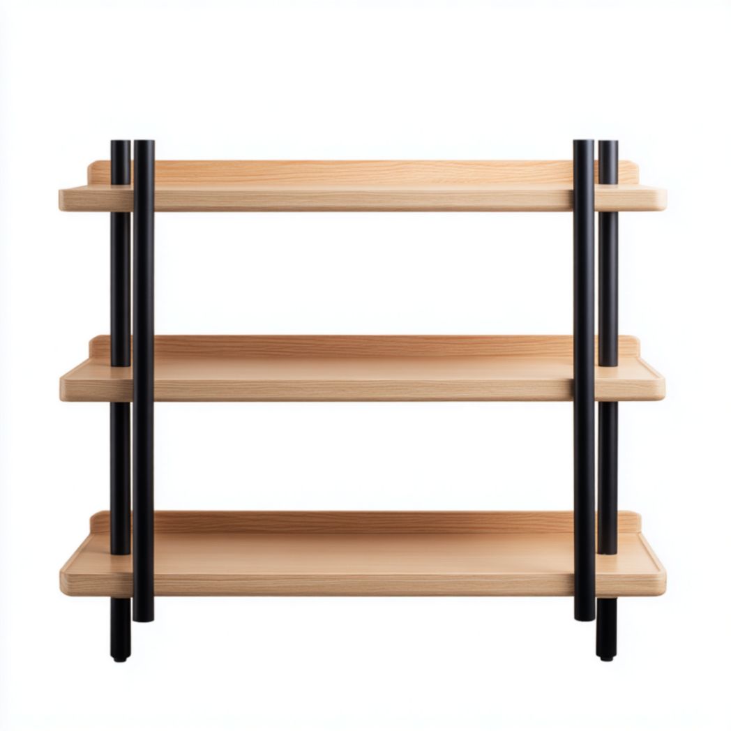 Étagère de rangement à trois niveaux en bois et acier-Medallion Furniture