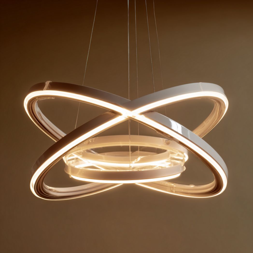 Suspension LED à structure croisée circulaire-Medallion Furniture