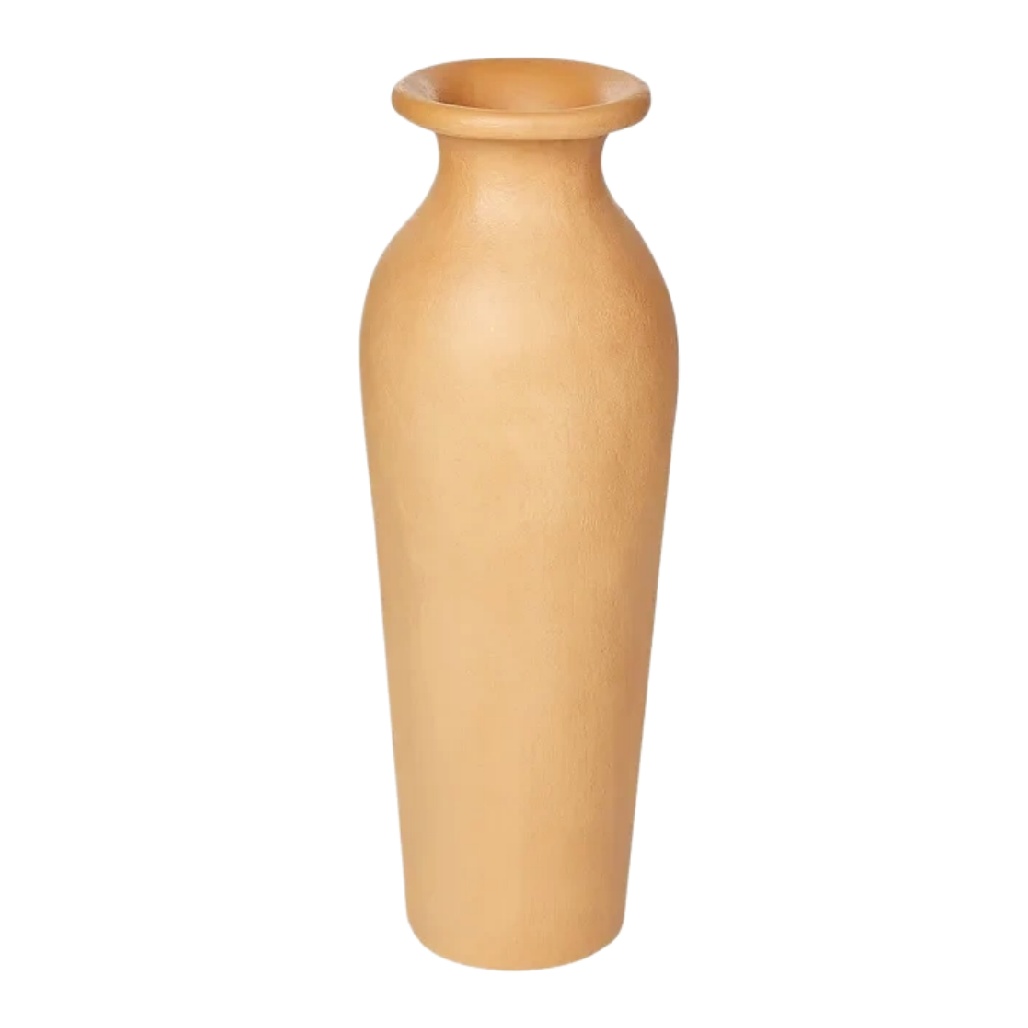 Vase Élancé en Terre Cuite Naturelle - Style Amphore Classique-woodanza