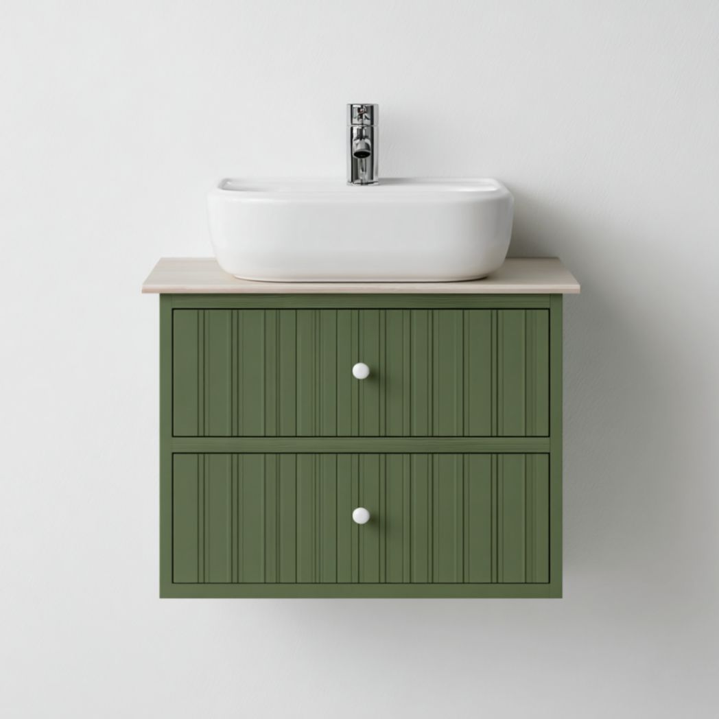 Meuble sous vasque suspendu vert olive 60 cm-Lectus Furniture