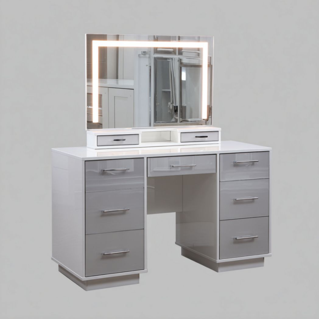 Table de maquillage avec miroir rectangulaire et tiroir en chêne-2177 Furniture