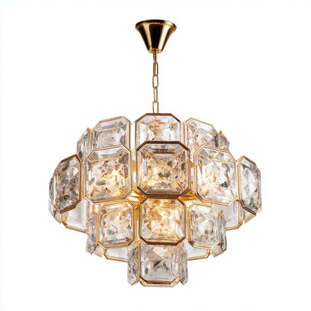 Suspension à éléments géométriques en verre et laiton-2177 Furniture