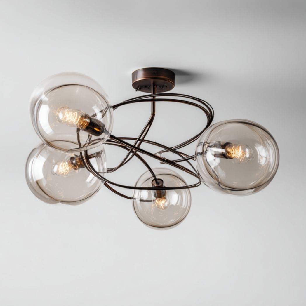 Plafonnier de plafond avec globes en verre-2177 Furniture