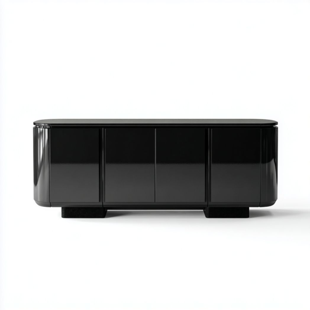 Buffet en chêne laqué noir brillant-2177 Furniture