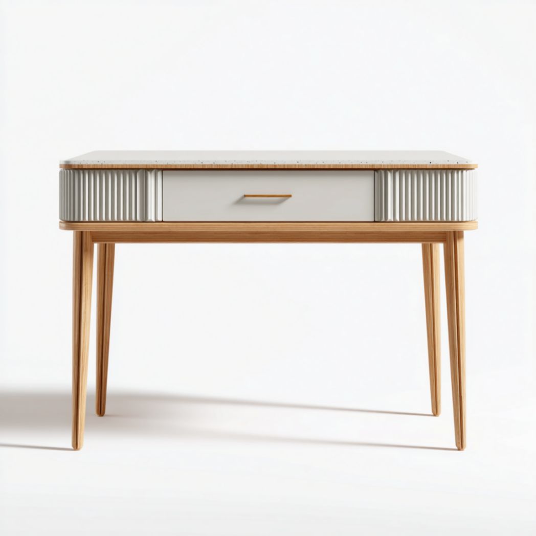 Bureau rectangulaire avec tiroir en bois massif-Abden Furniture