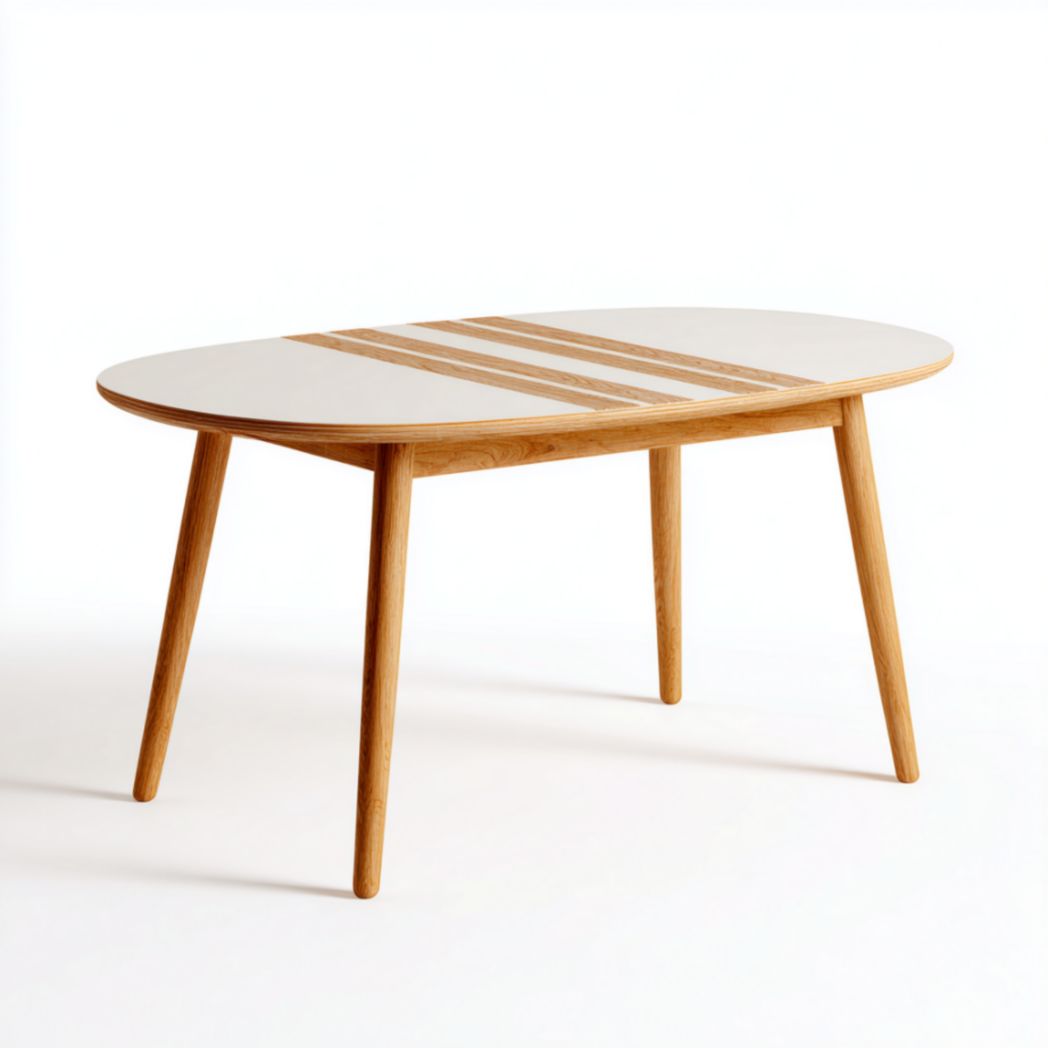 Table ovale chêne blanc extensible-Abden Furniture