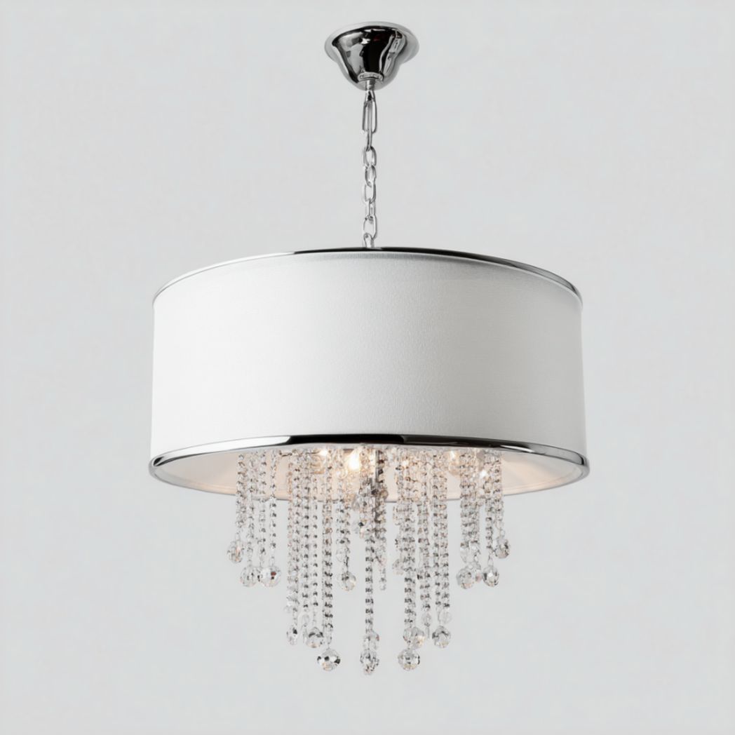 Suspension avec abat-jour cylindrique et éléments suspendus-Abden Furniture