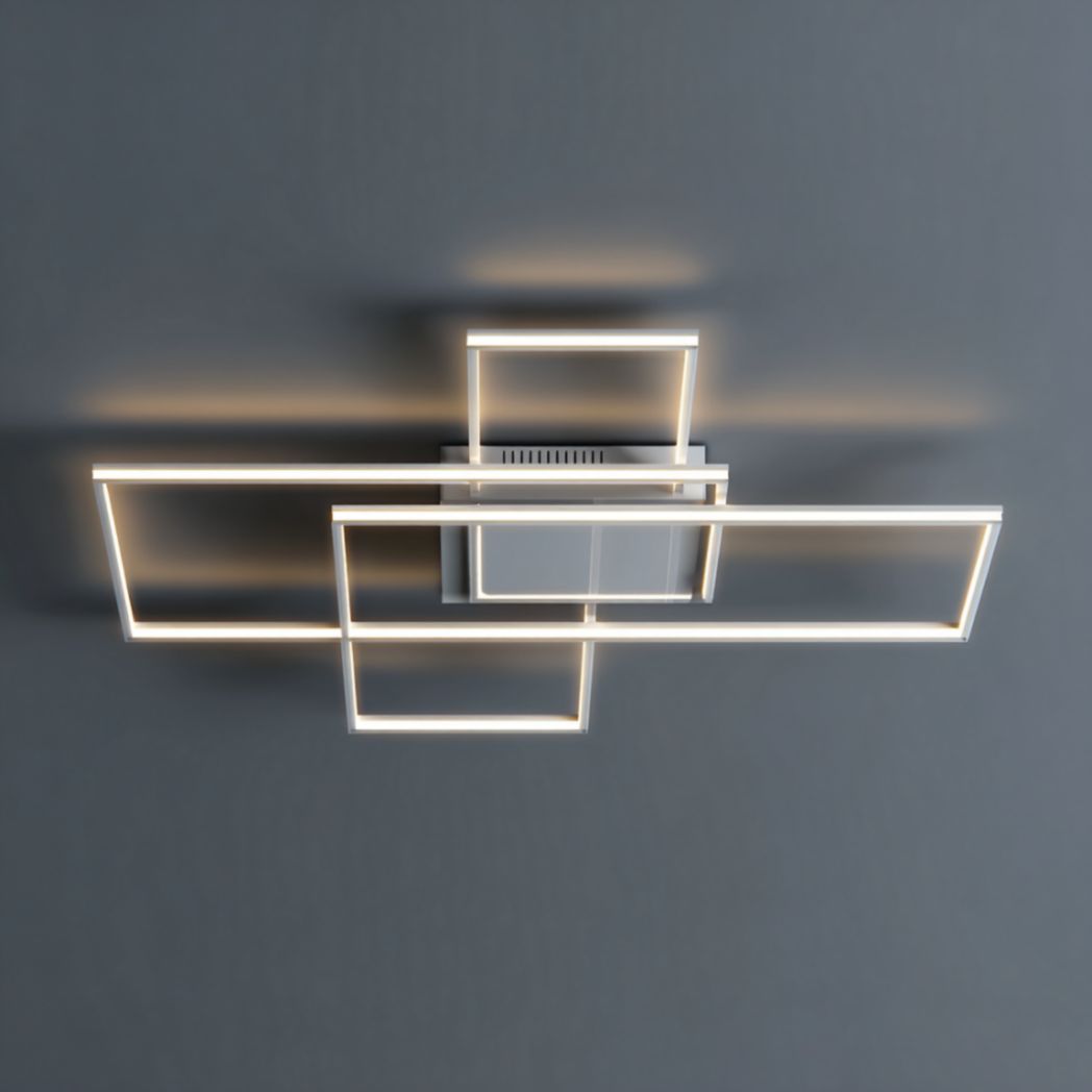 Plafonnier LED rectangulaire à structure géométrique-Abden Furniture